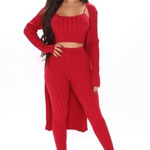 Fashion Nova 3 Piece Sweater Legging Set